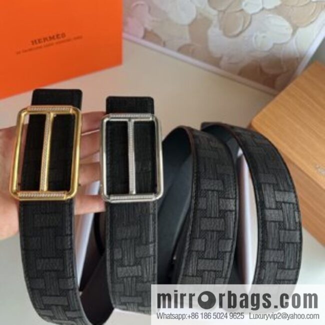 Hermes, Stainless Steel with Diamond Metal Buckle Rare Deerskin Belt 3.8cm