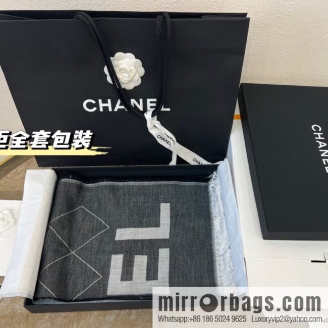 Chanel double C letter rhombus cashmere scarf