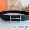 Hermes, Stainless Steel H Solder Joint Boutique Buckle Togo Leather Double Sided Leather Belt 38mm