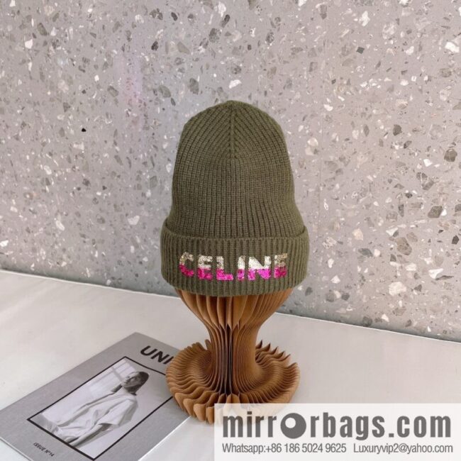 CHANEL CHANEL sequined alphabet knitted wool hat