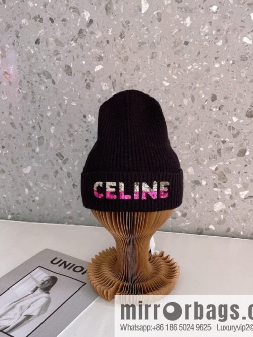 CHANEL CHANEL sequined alphabet knitted wool hat