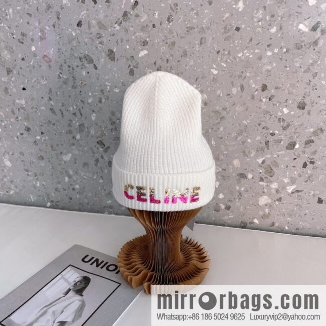 CHANEL CHANEL sequined alphabet knitted wool hat