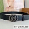 Gucci Gucci 3.5cm men\'s exquisite automatic buckle, imported double-sided first-layer cowhide belt
