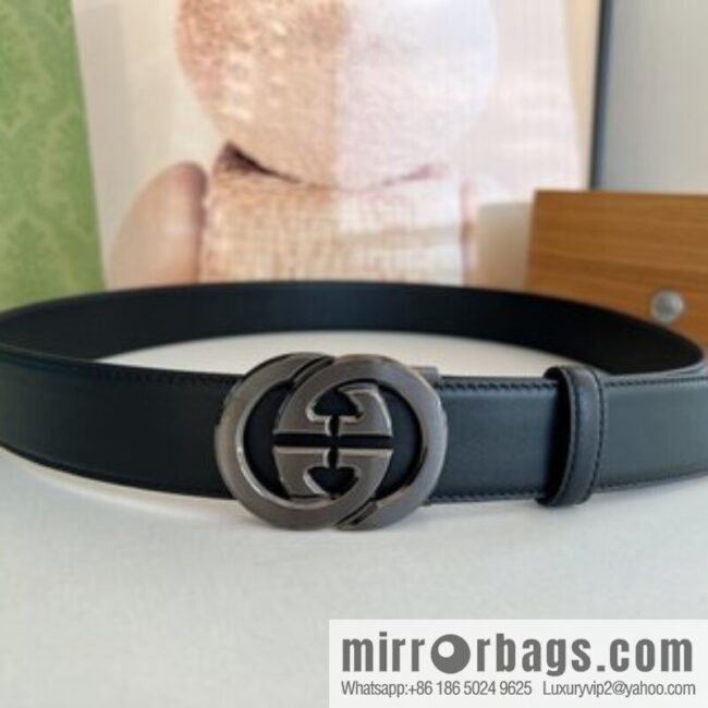 Gucci Gucci 3.5cm men\'s exquisite automatic buckle, imported double-sided first-layer cowhide belt
