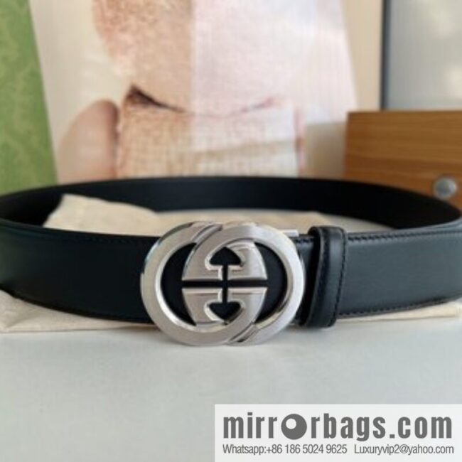 Gucci Gucci 3.5cm men\'s exquisite automatic buckle, imported double-sided first-layer cowhide belt