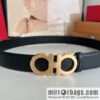 Ferragamo Ferragamo, double-sided first-layer cowhide belt with alveolar belt 3.5cm