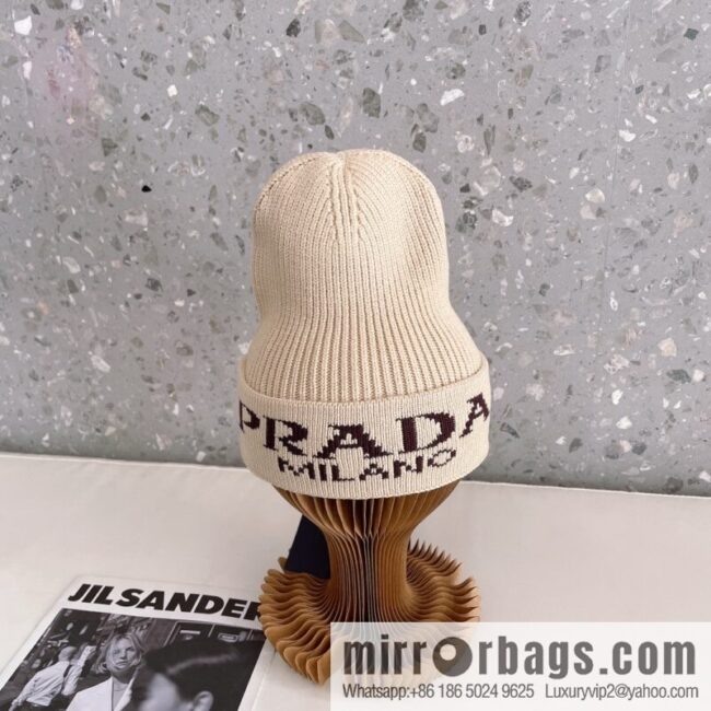 Prada official website latest wool-blend knitted hat