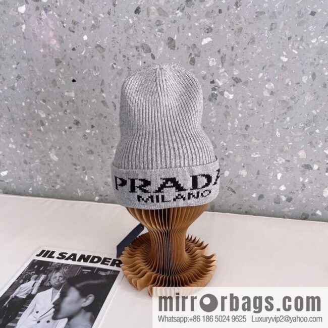 Prada official website latest wool-blend knitted hat