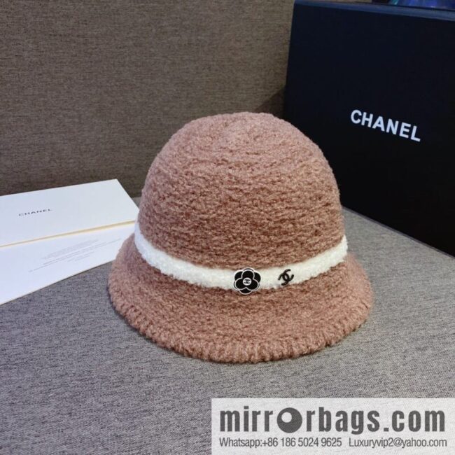 Chanel 2022 autumn and winter new lamb wool bucket hat