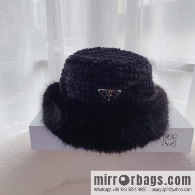 PRADA autumn and winter warm bucket hat