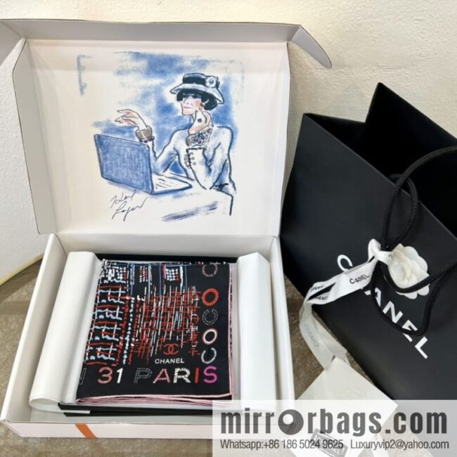 Chanel \"Xiaoxiang Collection\" 100% silk scarf