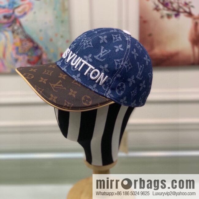 i1675776209_7070_0-800x800bpfgd43hc2g36120_20250626041410.jpg LV Louis Vuitton original denim fabric old flower splicing baseball cap