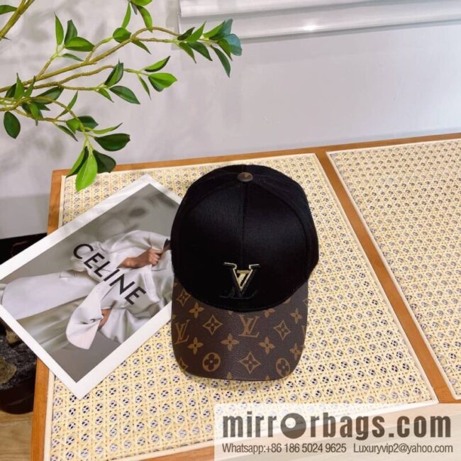 LV Louis Vuitton printed satin fabric new original baseball cap