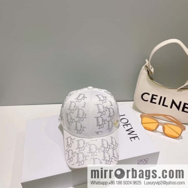 Dior full diamond logo unisex baseball cap