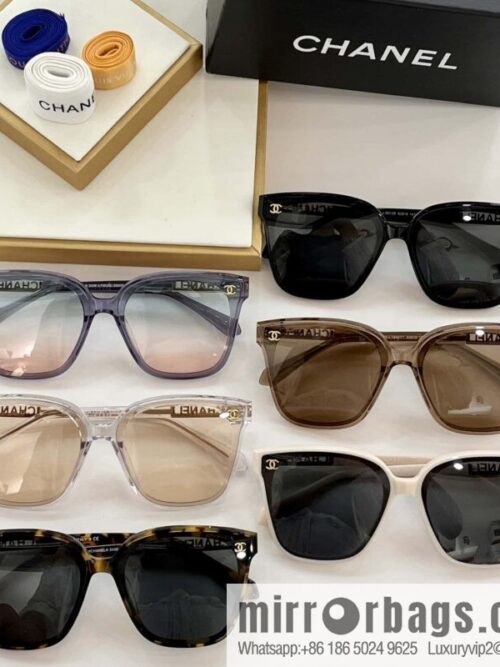 Chanel temple logo letter women\'s sunglasses