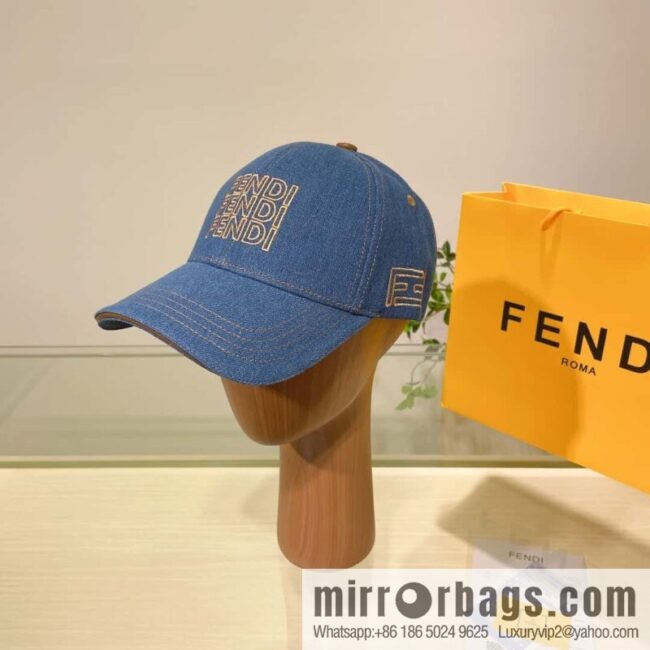 FENDI Fendi\'s new washed denim baseball cap