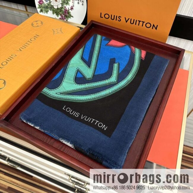 LV Louis Vuitton printed cashmere scarf
