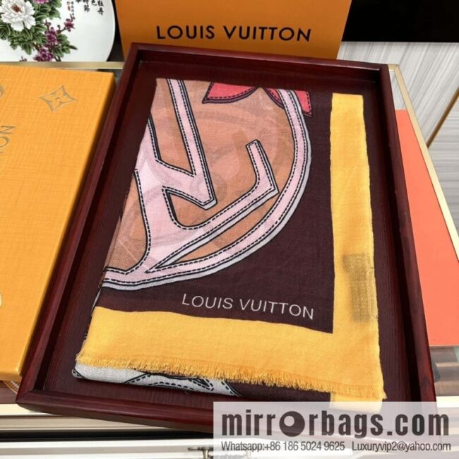 LV Louis Vuitton printed cashmere scarf