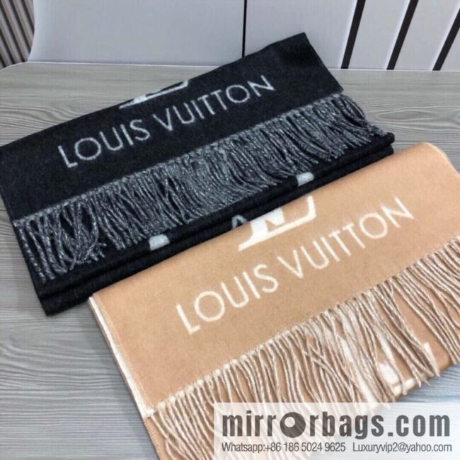 LV Louis Vuitton Monogram Floral and LV Letter Pattern Scarf