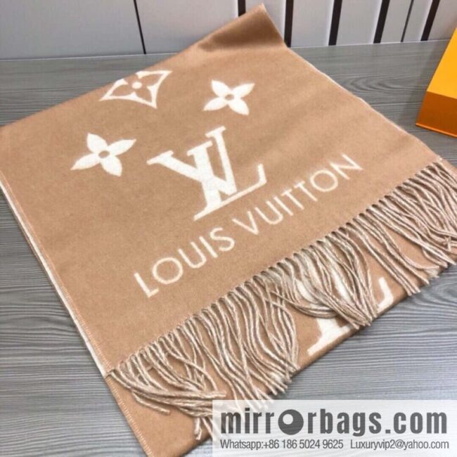 LV Louis Vuitton Monogram Floral and LV Letter Pattern Scarf