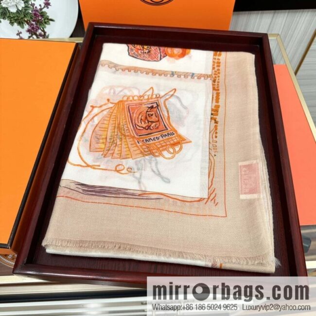 Hermes Hermes Horse Pentium Cashmere Long Towel