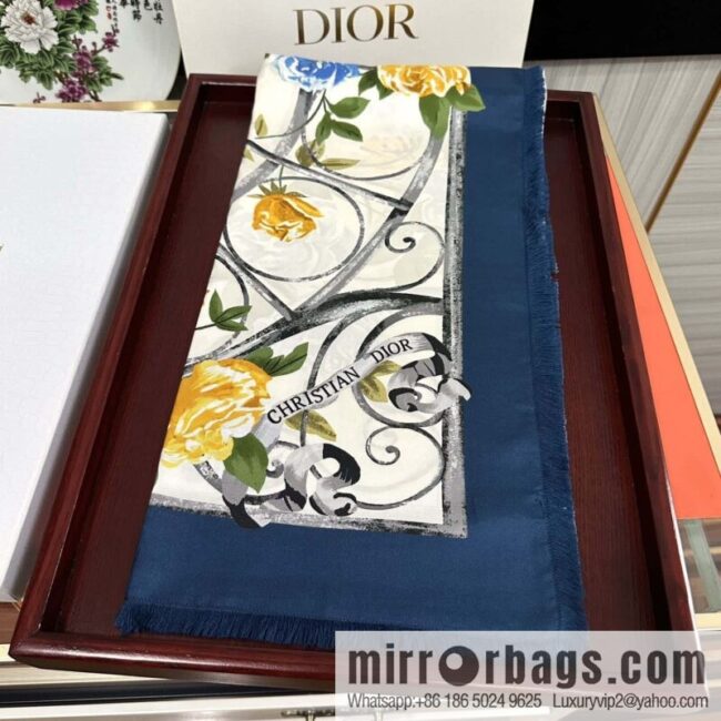 Dior City Garden 100% Top Twill Silk Square Towel