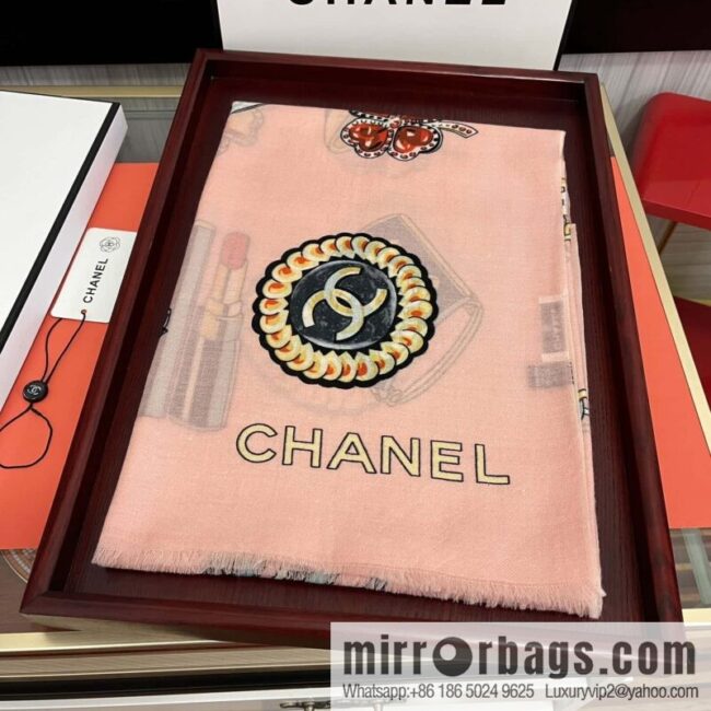 Chanel double c-sided ring velvet long towel
