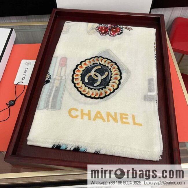 Chanel double c-sided ring velvet long towel