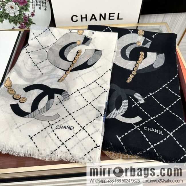 Chanel Flower Double C Cashmere Long Towel