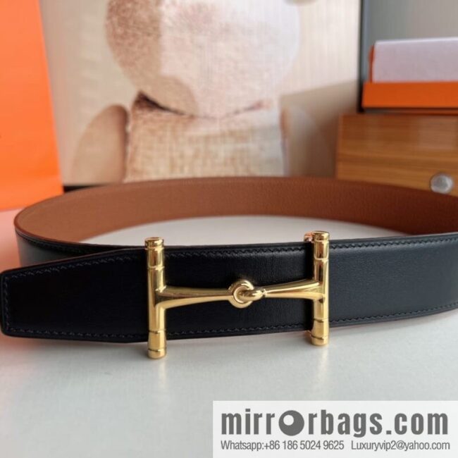 Hermes Hermes, the latest bottom leather at the counter, men\'s double-sided leather belt 38mm