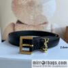 Saint Laurent Saint Laurent, Vintage Seiko Carved Metal Buckle 2.0cm Women\'s Belt