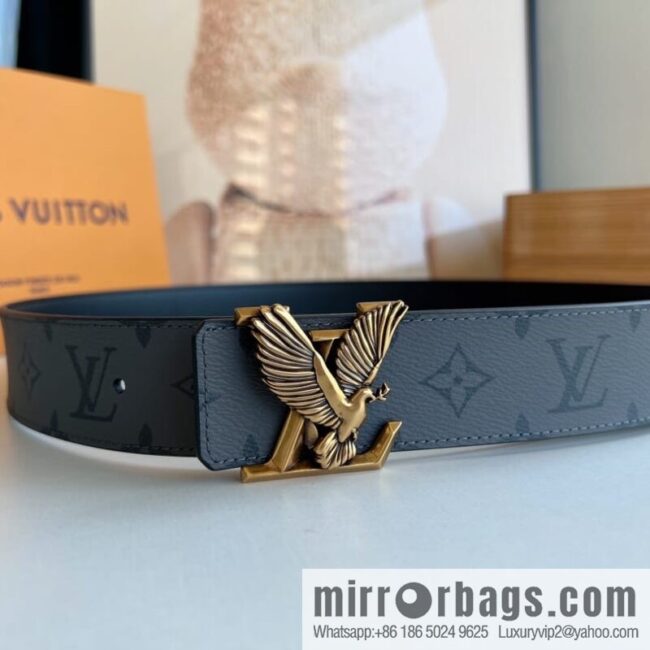 LV/Louis Vuitton, Classic Monogram Dove Double Sided Belt