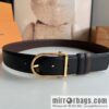 LV/Louis Vuitton, imported first-layer cowhide double-sided men\'s belt 35MM
