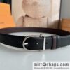 LV/Louis Vuitton, imported first-layer cowhide double-sided men\'s belt 35MM