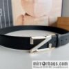 Ermengildo. Zein Double Sided Cowhide Sheepskin Textured Men\'s 3.5cm Belt