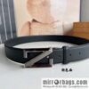 Ermengildo. Zein Double Sided Cowhide Sheepskin Textured Men\'s 3.5cm Belt
