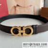 Ferragamo Ferragamo, Exquisite 8-Figure Metal Glossy Clip Buckle Men\'s 3.5cm Belt