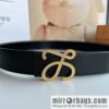Loewe stainless steel logo inlaid diamond buckle combined with the first layer of cowhide double-sided external boutique belt 3.8cm