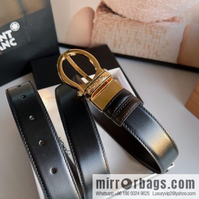 Montblanc, Men\'s Classic 3.0cm Rotatable Oval Double Sided Belt