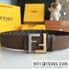 FENDI Fendi, Metal Buckle Printed Fabric Cowhide 4.0cm Belt