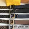 FENDI Fendi, Metal Buckle Printed Fabric Cowhide 4.0cm Belt