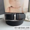 MONTBLANC Montblanc 3.5 wide and simple hexagram chic pin metal buckle first layer cowhide double-sided belt