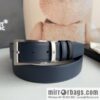 MONTBLANC Montblanc 3.5 wide and simple hexagram chic pin metal buckle first layer cowhide double-sided belt