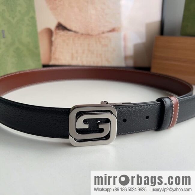 Gucci Gucci, square interlocking double G-buckle men\'s 3.0cm belt