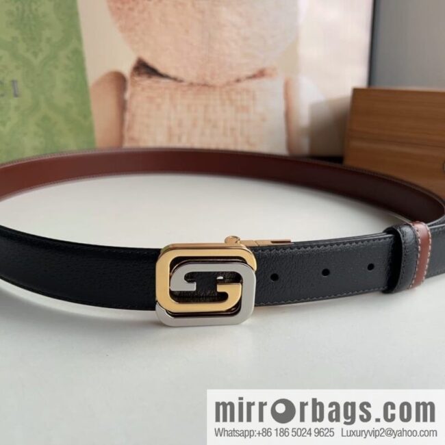 Gucci Gucci, square interlocking double G-buckle men\'s 3.0cm belt