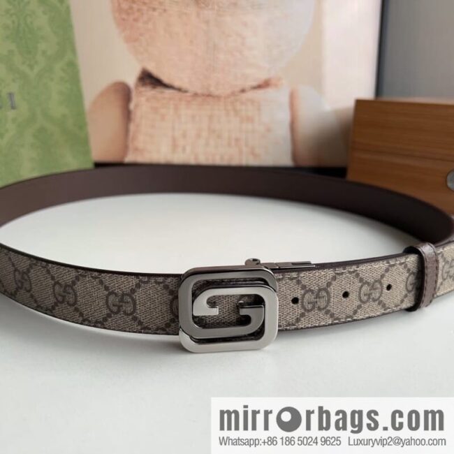 Gucci Gucci, square interlocking double G-buckle men\'s 3.0cm belt