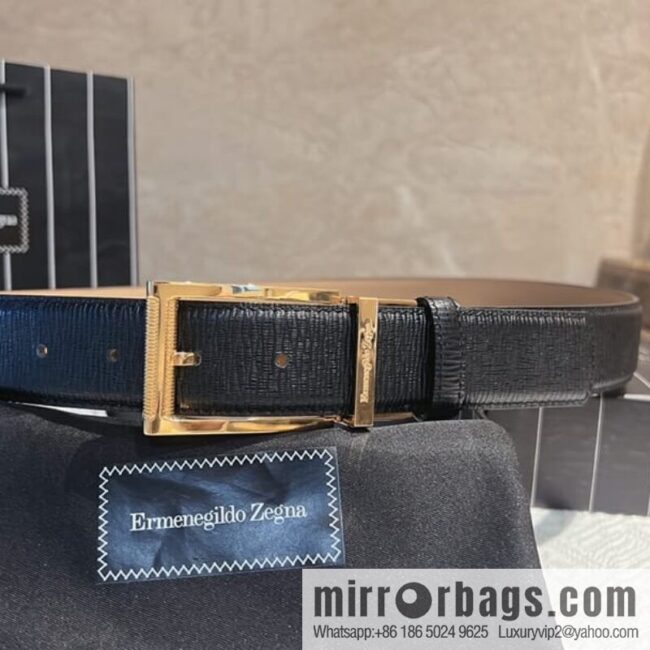 Ermengildo. Zein Italian Zegna Men\'s First Cowhide Belt 3.5cm