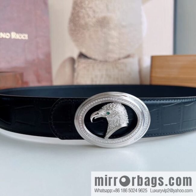 Stefano. Ricci Stephen, stainless steel hand-carved craft eagle head 3.8cm belt