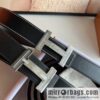 Hermes Hermes, stainless steel inlaid diamond metal buckle with first layer cowhide double-sided men\'s 3.8cm belt