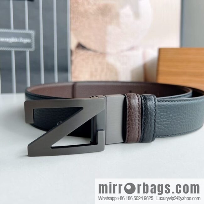 Zegna ZEGNA Boutique Logo Belt Buckle Men\'s 3.5cm Belt